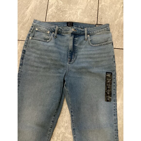 J. Crew Essential Straight Jeans Stretch High Rise Light Wash 32 - Picture 3 of 6
